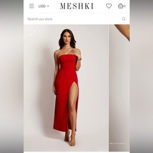 Maxi Split Front Dress - Red / Size Small